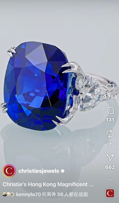 28cts Unheated Burmese Sapphire & Diamonds Ring in Christies' Auction
