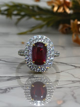 Muat gambar ke penampil Galeri, Unheated Mozambique Ruby and Diamond Ring
