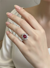 Muat gambar ke penampil Galeri, 3 Carats Natural Burmese Ruby and Diamond Ring
