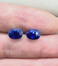 Muat dan putar video di penampil Galeri, Matching Pair of Ceylon Sapphire 2.55cts/2.51cts（Unmounted)
