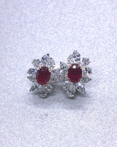 (ER#59) Ruby and Diamond Earrings