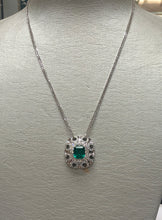 Load image into Gallery viewer, Colombian Emerald and Diamonds Pendant
