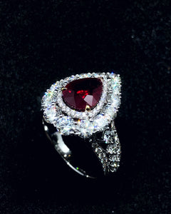 (R#20) Heated Burmese Ruby 2.05cts and Diamond Ring